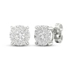 Thumbnail Image 1 of Diamond Halo Stud Earrings 1 ct tw Round-Cut 10K White Gold