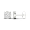 Thumbnail Image 2 of Diamond Halo Stud Earrings 1 ct tw Round-Cut 10K White Gold