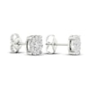 Thumbnail Image 3 of Diamond Halo Stud Earrings 1 ct tw Round-Cut 10K White Gold