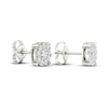 Thumbnail Image 4 of Diamond Halo Stud Earrings 1 ct tw Round-Cut 10K White Gold