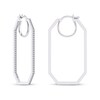 Thumbnail Image 1 of Diamond Octagon Hoop Earrings 1/2 ct tw Sterling Silver