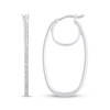 Thumbnail Image 1 of Diamond Oval Hoop Earrings 1/10 ct tw Sterling Silver