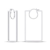 Thumbnail Image 1 of Diamond Rectangle Hoop Earrings 1/2 ct tw Sterling Silver