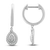 Thumbnail Image 1 of Diamond Hoop Earrings 1/5 ct tw Round-Cut 10K White Gold