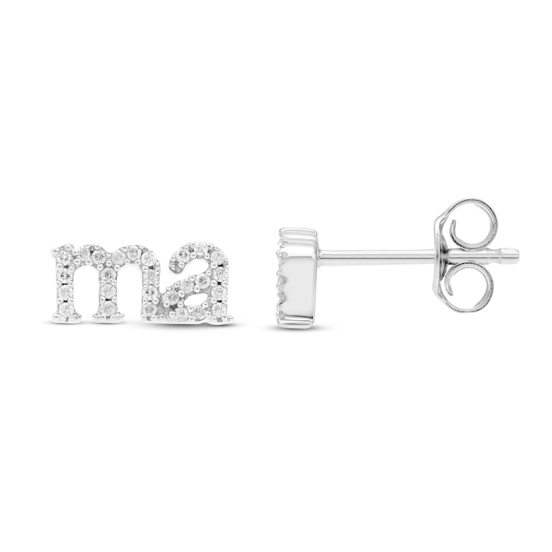 Main Image 2 of Diamond Ma-Ma Earrings 1/8 ct tw Round-Cut 10K Sterling Silver