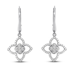 Floral Diamond Earrings 5/8 Carat tw 10K White Gold