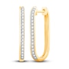 Diamond Hoop Earrings 1/5 ct tw Round-cut 10K Yellow Gold