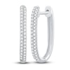 Thumbnail Image 1 of Diamond Hoop Earrings 1/5 ct tw Round-cut 10K White Gold