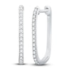 Thumbnail Image 1 of Diamond Hoop Earrings 1/6 ct tw Round-cut Sterling Silver