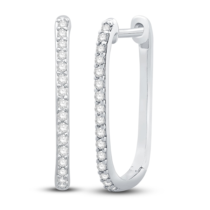 Main Image 1 of Diamond Hoop Earrings 1/6 ct tw Round-cut Sterling Silver