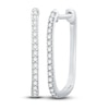 Thumbnail Image 2 of Diamond Hoop Earrings 1/6 ct tw Round-cut Sterling Silver