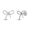 Thumbnail Image 1 of Diamond Bow Earrings 1/5 ct tw Round-cut 10K White Gold
