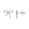 Thumbnail Image 2 of Diamond Bow Earrings 1/5 ct tw Round-cut 10K White Gold