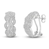 Thumbnail Image 1 of Diamond Braid Hoop Earrings 1/3 ct tw Round-cut Sterling Silver