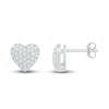 Thumbnail Image 1 of Diamond Heart Earrings 1/4 ct tw Round-cut 10K White Gold