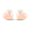 Thumbnail Image 3 of Diamond Heart Earrings 1/20 ct tw Round-cut 10K Rose Gold