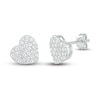 Thumbnail Image 1 of Diamond Heart Earrings 1/4 ct tw Round-cut 10K White Gold