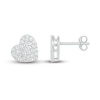 Thumbnail Image 2 of Diamond Heart Earrings 1/4 ct tw Round-cut 10K White Gold