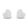 Thumbnail Image 3 of Diamond Heart Earrings 1/4 ct tw Round-cut 10K White Gold