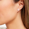 Thumbnail Image 4 of Diamond Heart Earrings 1/4 ct tw Round-cut 10K White Gold