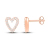 Thumbnail Image 2 of Diamond Heart Earrings 1/8 ct tw Round-cut 10K Rose Gold
