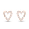 Thumbnail Image 3 of Diamond Heart Earrings 1/8 ct tw Round-cut 10K Rose Gold