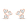 Thumbnail Image 2 of Diamond Triple Heart Earrings 1/10 ct tw Round-cut 10K Rose Gold