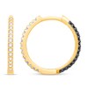 Thumbnail Image 1 of Black & White Reversible Diamond Hoop Earrings 1/3 ct tw Round-Cut 10K Yellow Gold