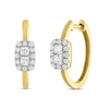 Thumbnail Image 0 of Forever Connected Diamond Hoop Earrings 3/8 ct tw Princess & Round-cut 10K Yellow Gold