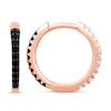 Thumbnail Image 2 of Black & White Reversible Diamond Hoop Earrings 1/4 ct tw Round-Cut 10K Rose Gold
