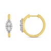 Thumbnail Image 1 of Forever Connected Diamond Hoop Earrings 3/8 ct tw Pear & Round-cut 10K Yellow Gold