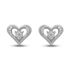 Thumbnail Image 2 of Diamond Heart Earrings 1/10 ct tw Round-cut 10K White Gold
