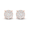 Thumbnail Image 0 of Diamond Halo Stud Earrings 1/2 ct tw Round-Cut 10K Rose Gold