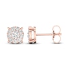 Thumbnail Image 1 of Diamond Halo Stud Earrings 1/2 ct tw Round-Cut 10K Rose Gold