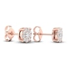 Thumbnail Image 3 of Diamond Halo Stud Earrings 1/2 ct tw Round-Cut 10K Rose Gold
