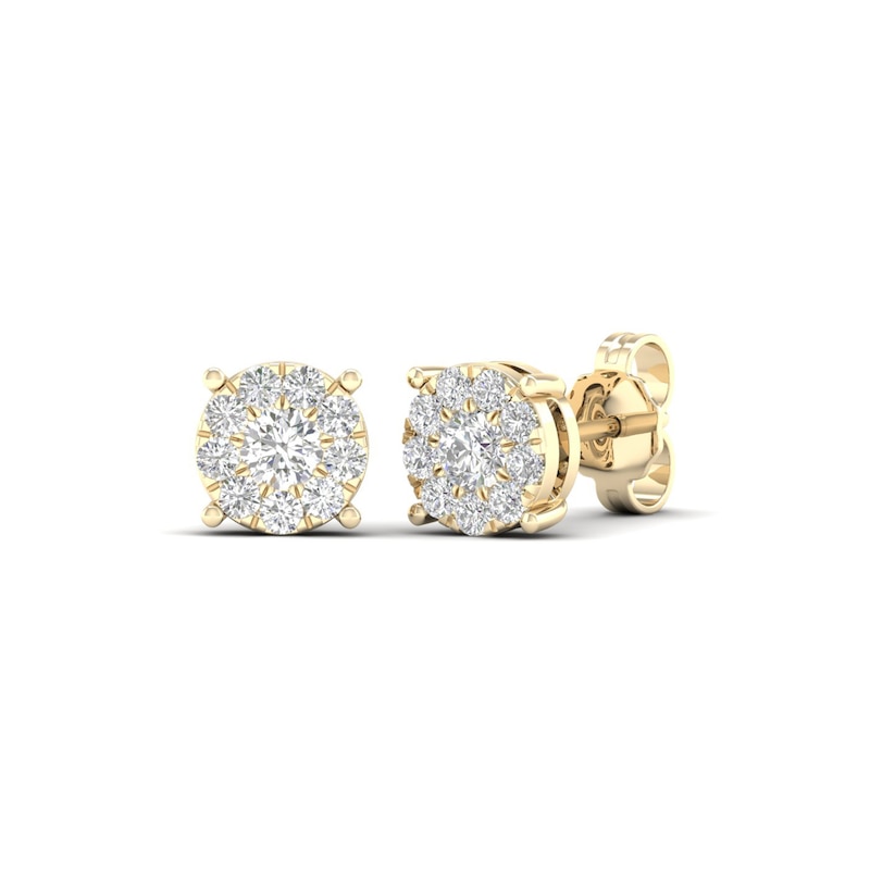 Diamond Stud Earrings 1/2 ct tw Round 10K Yellow Gold