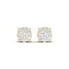 Thumbnail Image 2 of Diamond Halo Stud Earrings 1/2 ct tw Round-Cut 10K Yellow Gold