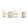 Thumbnail Image 4 of Diamond Halo Stud Earrings 1/2 ct tw Round-Cut 10K Yellow Gold
