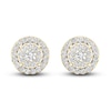 Thumbnail Image 1 of Diamond Halo Stud Earrings 1 ct tw Round-Cut 10K Yellow Gold