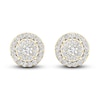 Thumbnail Image 0 of Diamond Halo Stud Earrings 1 ct tw Round-Cut 10K Yellow Gold