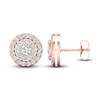 Thumbnail Image 2 of Diamond Halo Stud Earrings 1 ct tw Round-Cut 10K Rose Gold