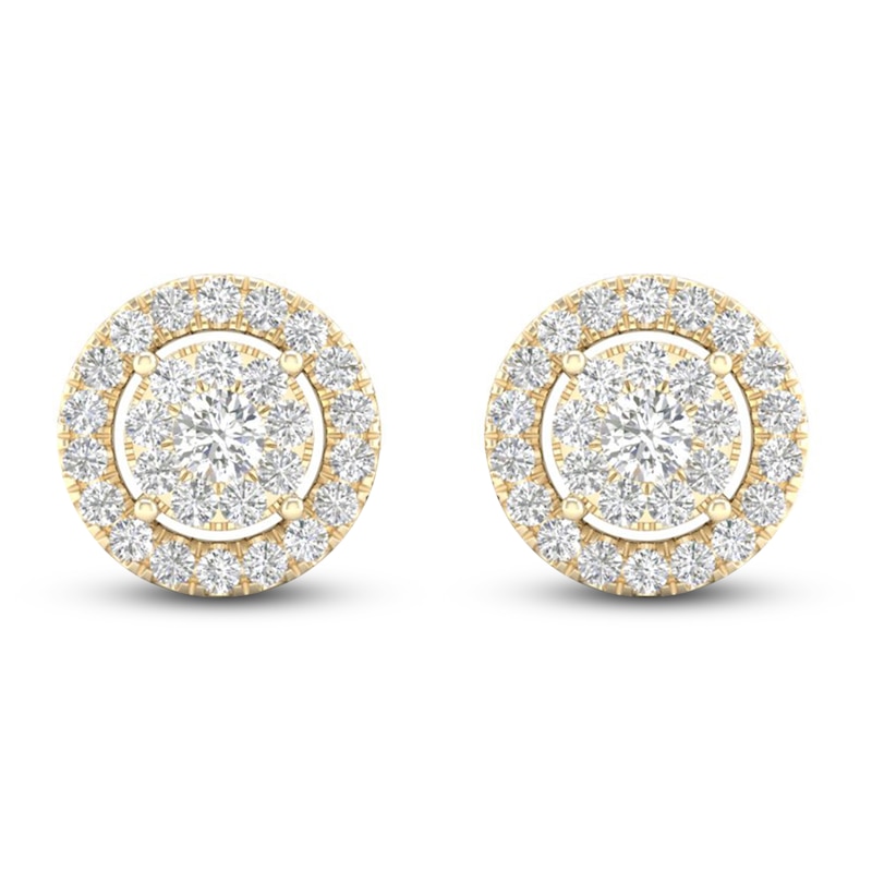 Main Image 1 of Diamond Stud Earrings 1/4 ct tw Round-Cut 10K Yellow Gold