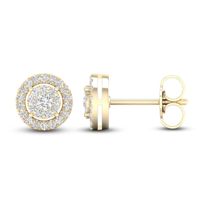 Diamond Stud Earrings 1/4 ct tw Round-Cut 10K Yellow Gold