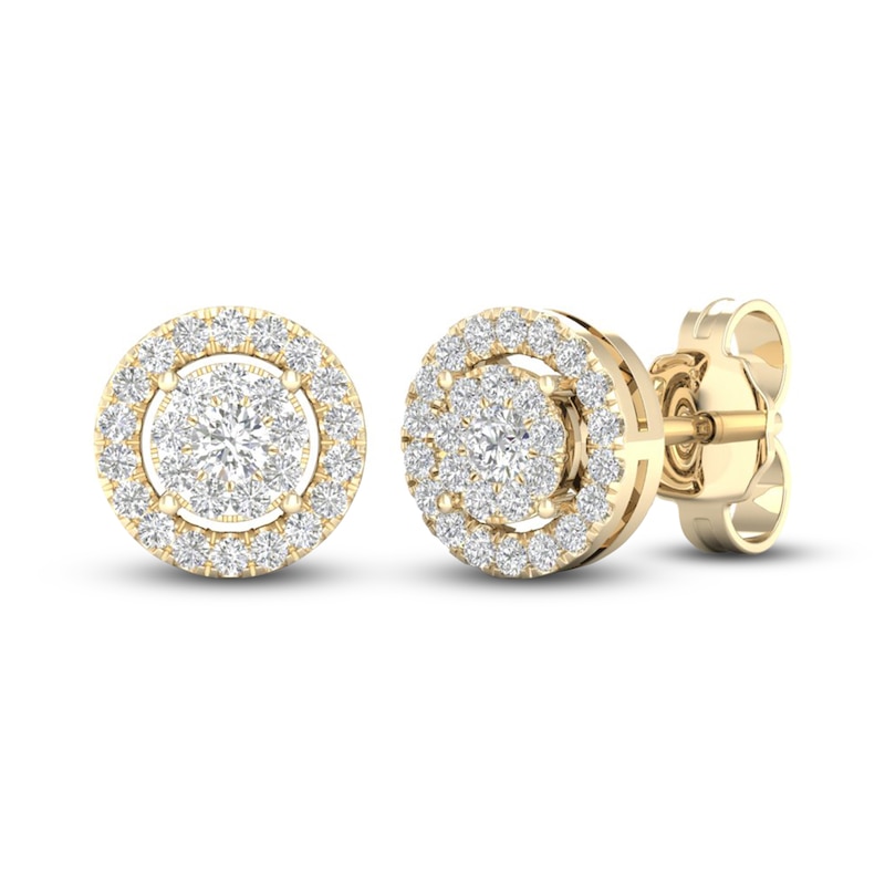 Diamond Stud Earrings 1/4 ct tw Round-Cut 10K Yellow Gold