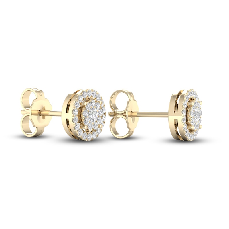Main Image 4 of Diamond Stud Earrings 1/4 ct tw Round-Cut 10K Yellow Gold
