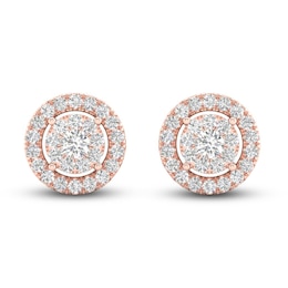 Diamond Stud Earrings 1/4 ct tw Round-Cut 10K Rose Gold