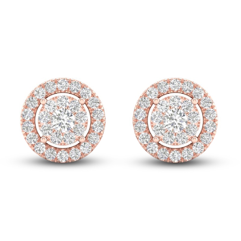 Main Image 1 of Diamond Stud Earrings 1/4 ct tw Round-Cut 10K Rose Gold