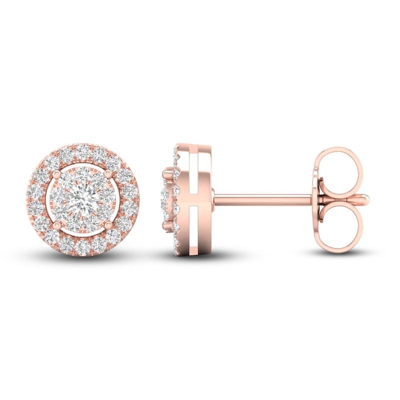 Main Image 2 of Diamond Stud Earrings 1/4 ct tw Round-Cut 10K Rose Gold