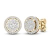 Thumbnail Image 3 of Diamond Stud Earrings 1/2 ct tw Round-Cut 10K Yellow Gold