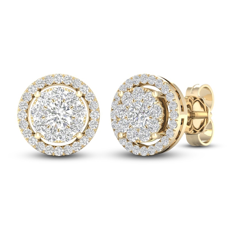 Men's Diamond Stud Earrings 1/4 ct tw Round 10K Yellow Gold